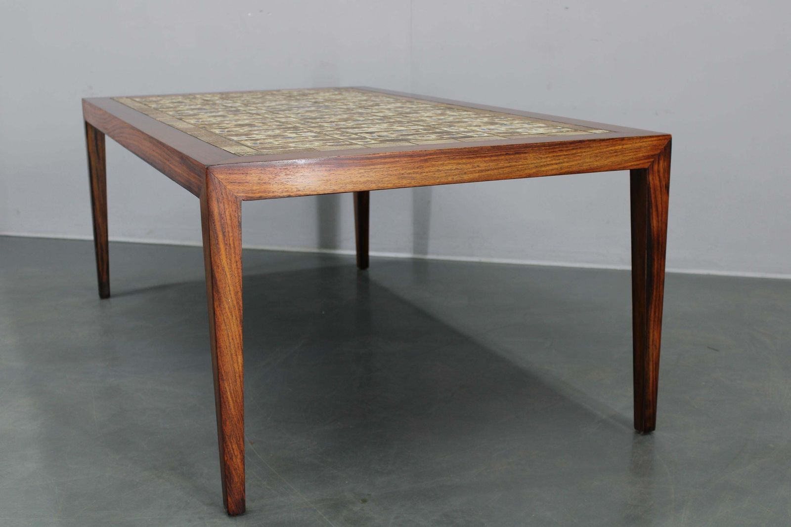 Mid Century Danish Haslev Mobelsnedkeri Coffee Table With Royal Copenhagen Ceram photo buy