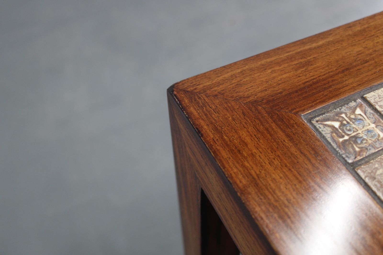 photo buy Mid Century Danish Haslev Mobelsnedkeri Coffee Table With Royal Copenhagen Ceram