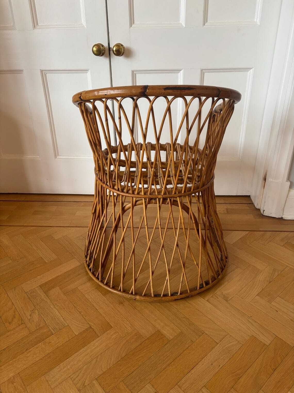 Mid 20th Century Bamboo Rattan Lounge Patio Chair photo for sale