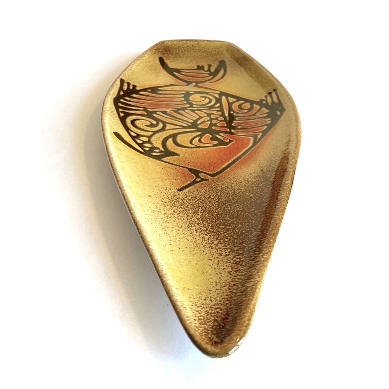Poole Pottery Aegean Spear Dish, Shape 82 met visdesign, jaren 1970, Engels aardewerk photo 50.0