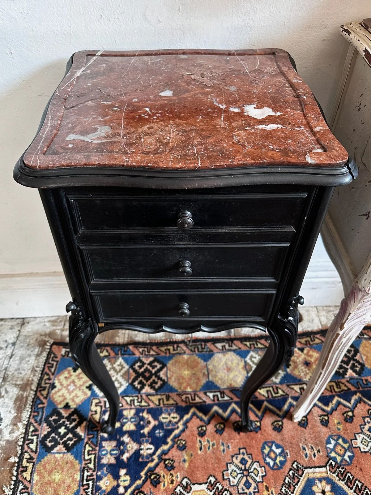 photo for sale French Louis XV, Marble Top Bedside Table