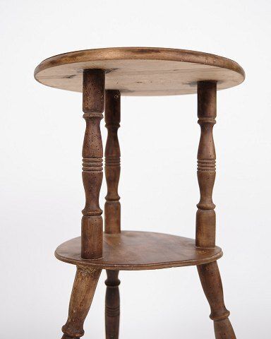 Side/Flower Table   Pine   Turned Legs   Two Tier   1880s photo for sale