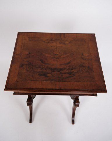 Antique Side Table With Drawer   Hand Polished Mahogany   Turned Legs   Year 1880s photo buy