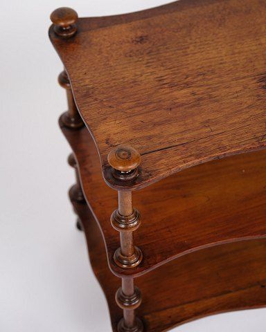 Etagere/Shelf With 3 Shelves   Mahogany   Turned Columns   Wheels   19th Century photo furniture