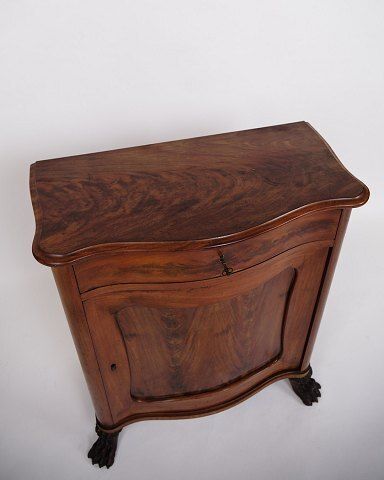 Small Antique Console/Cabinet   Entrance Furniture   Hand Polished Mahogany   Flame Structure   Lion Feet   Year 1890s photo furniture