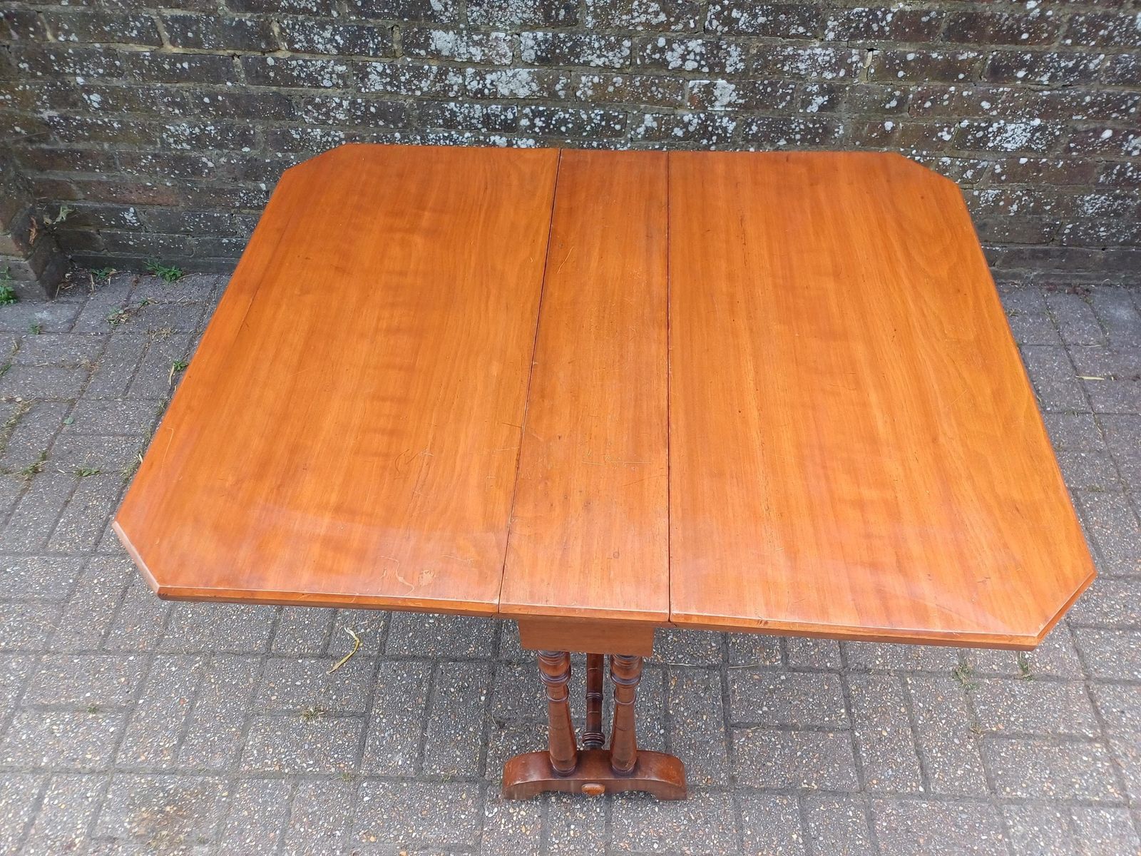 Antique Victorian Mahogany Drop Leaf Occasional Games Side Table With Turned Legs Castors C.1860 Extendable Folding Table Free Hand Delivery photo Furniture