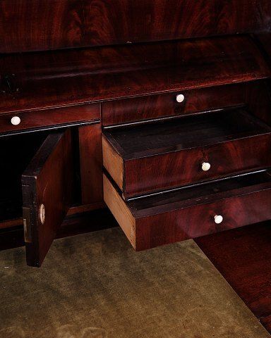 Chatol   Hand Polished Mahogany   Mother Of Pearl Fittings & Bone Knobs   Year 1860s photo vintage