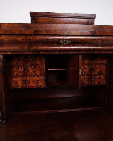 Secretary   Hand Polished Mahogany   Flame Structure   4 Drawers   Year 1840s photo for sale