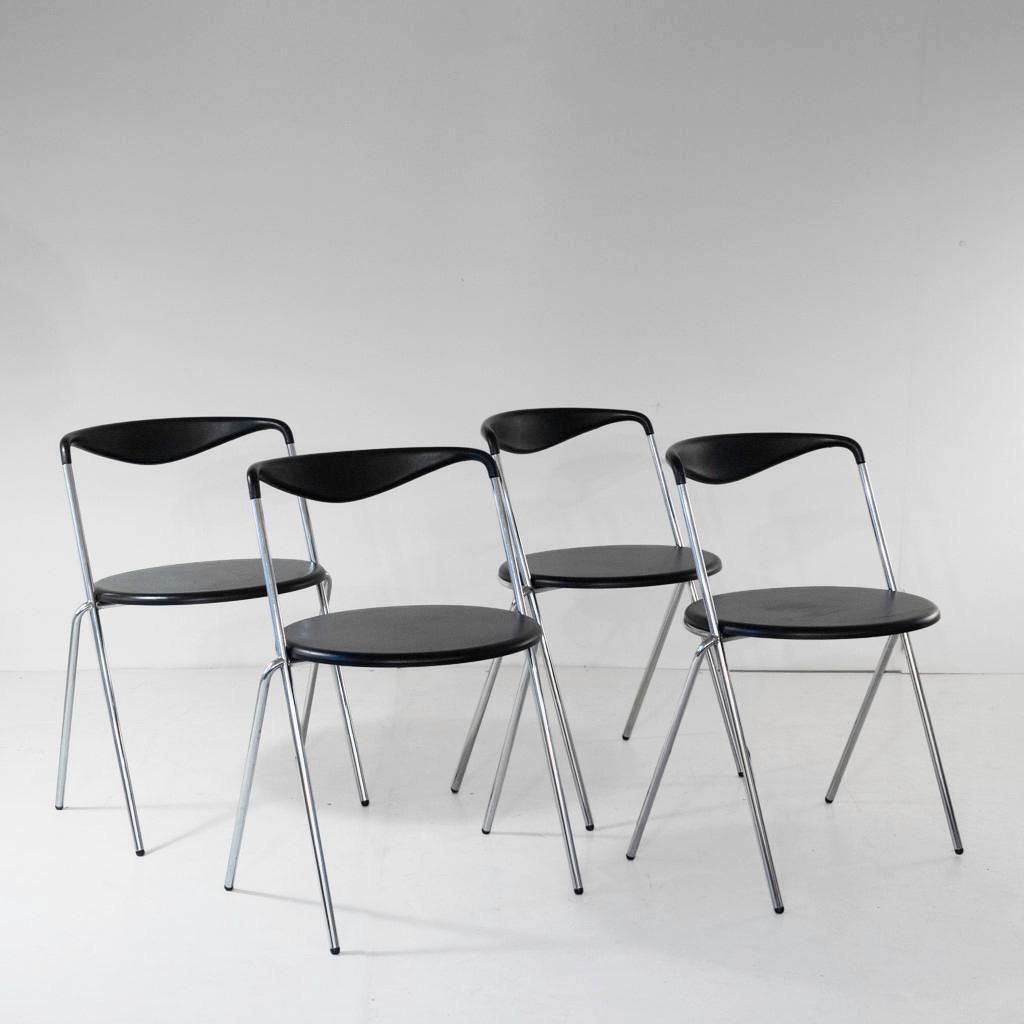 photo furniture Industrial Stackable Dining Chairs In The Style Of Hans Eichenberger, Set Of 4