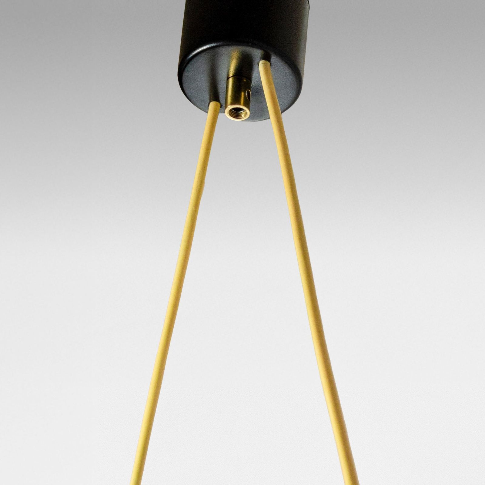 photo for sale 1950s Italian Stilnovo Pendant In Opaline Glass And Brass