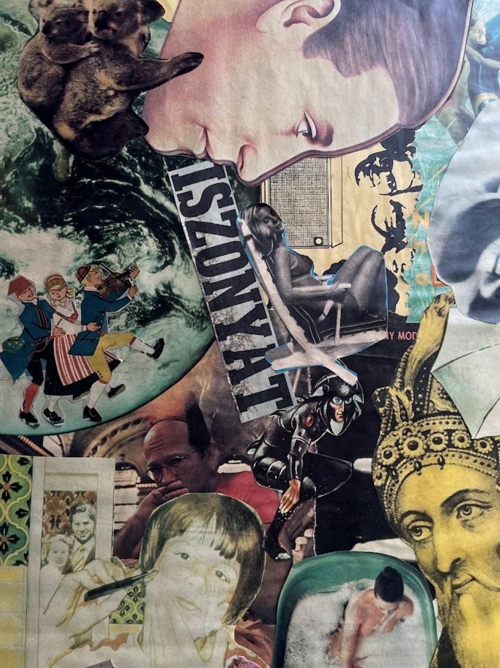 Sci Fi Symmetria – Mixed Media Collage, Hungary 1970s photo vinterior