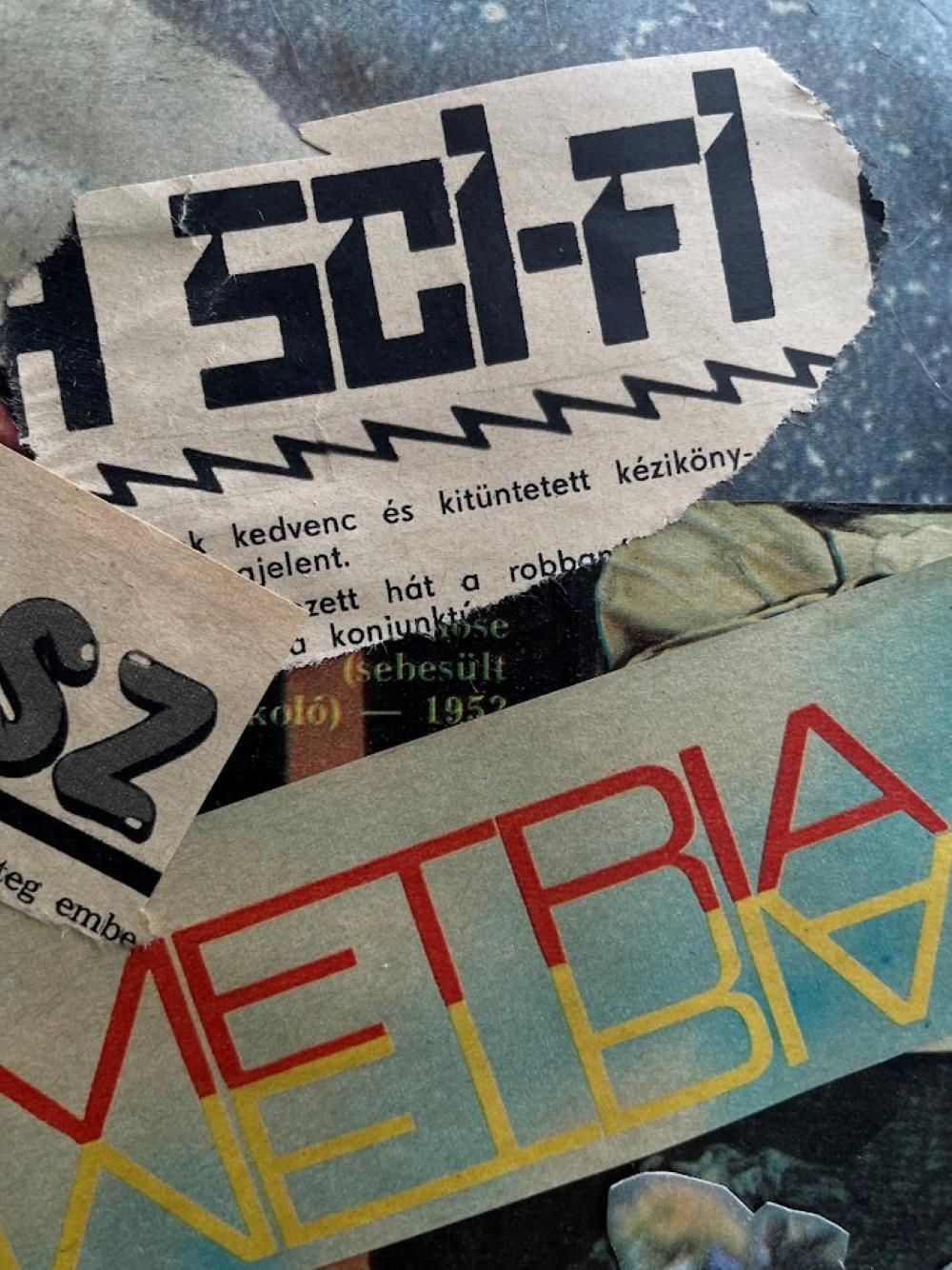 Sci Fi Symmetria – Mixed Media Collage, Hungary 1970s photo buy