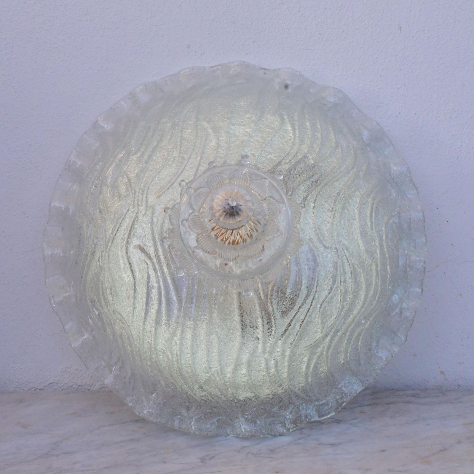 "The Crown" Charming Italian Murano Glass Ceiling Fixture, Murano, 1970 photo for sale