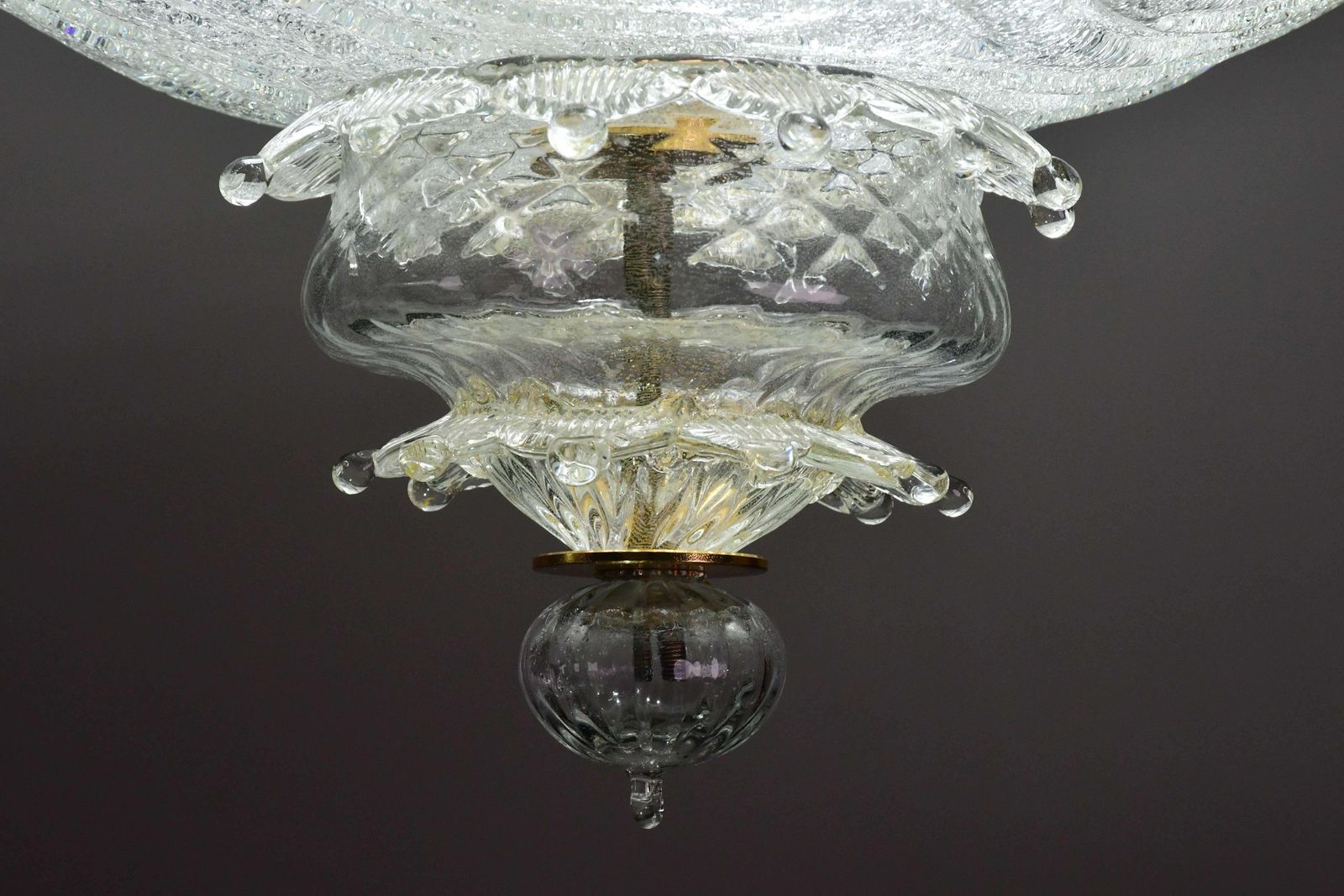 Lighting "The Crown" Charming Italian Murano Glass Ceiling Fixture, Murano, 1970 photo