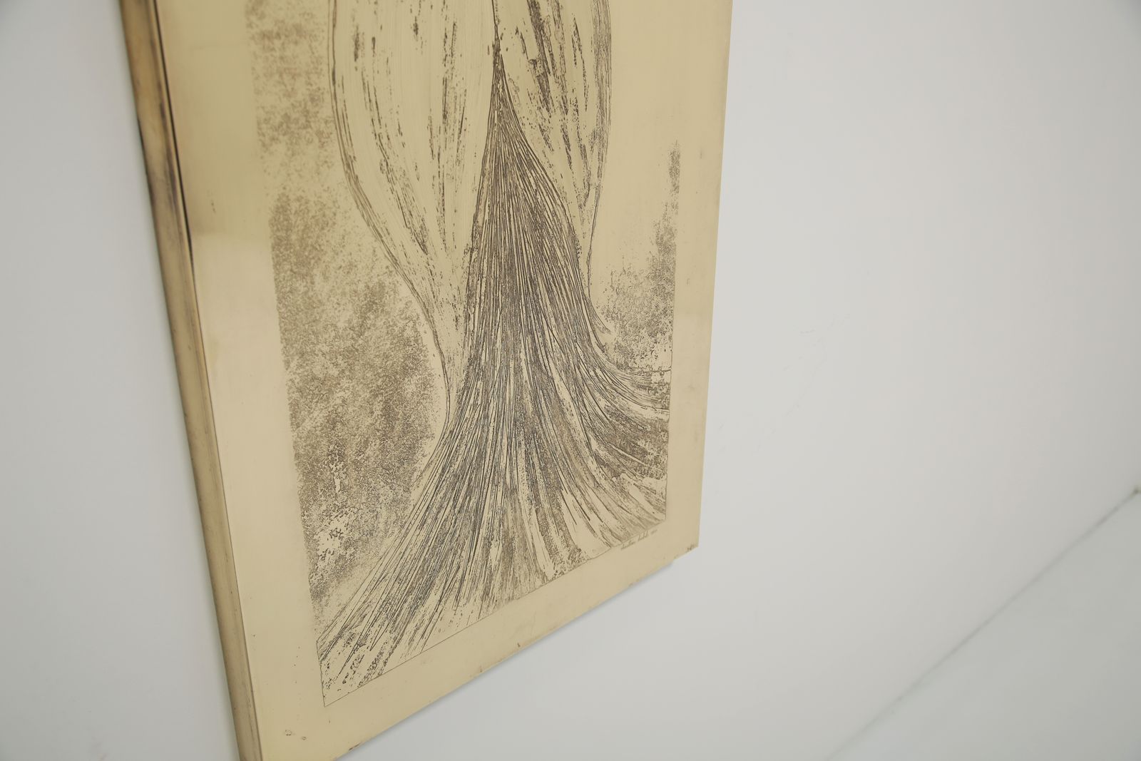Wall Mounted Acid Etched Brass Art Pheasant Wall Panel By Christian Krekels, 1977. photo for sale