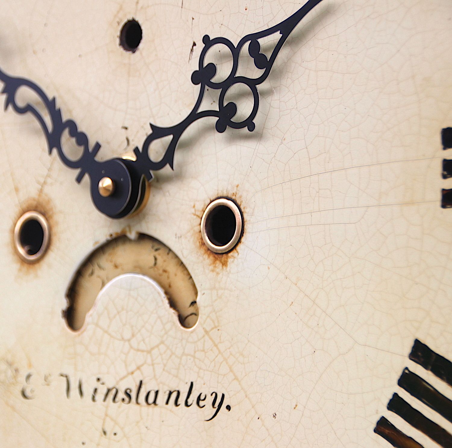 photo vintage Original 18th Century Iron Grandfather/Longcase Clock Dial. Fully Guaranteed.
