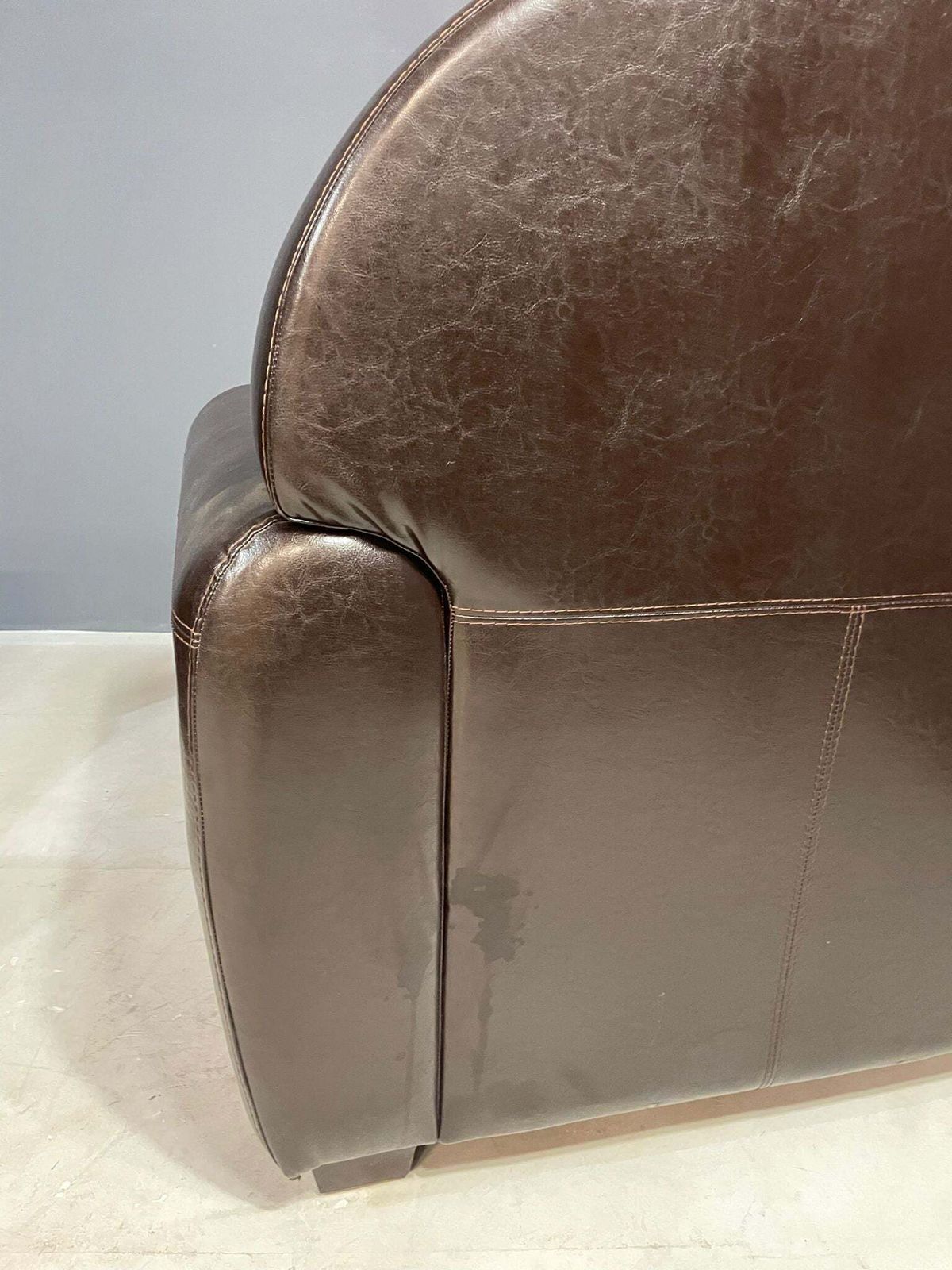Pair Of Leather Armchairs In French Art Deco Style, 1970s photo vintage