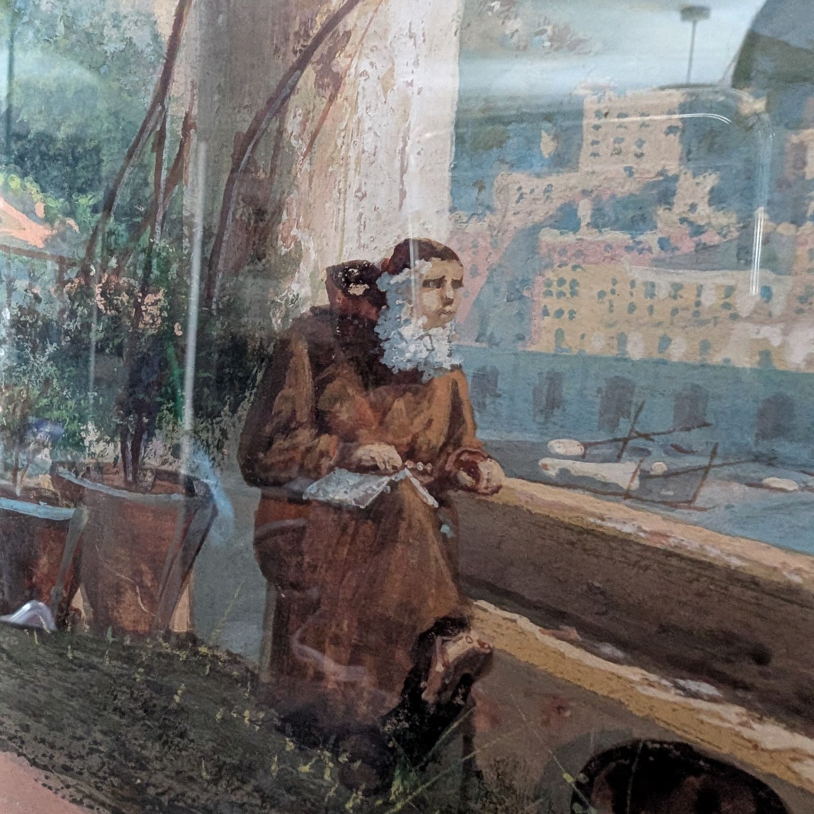 Antique Yves Giani Watercolour/Gouache Painting Italian Gold Gilt Frame photo Art