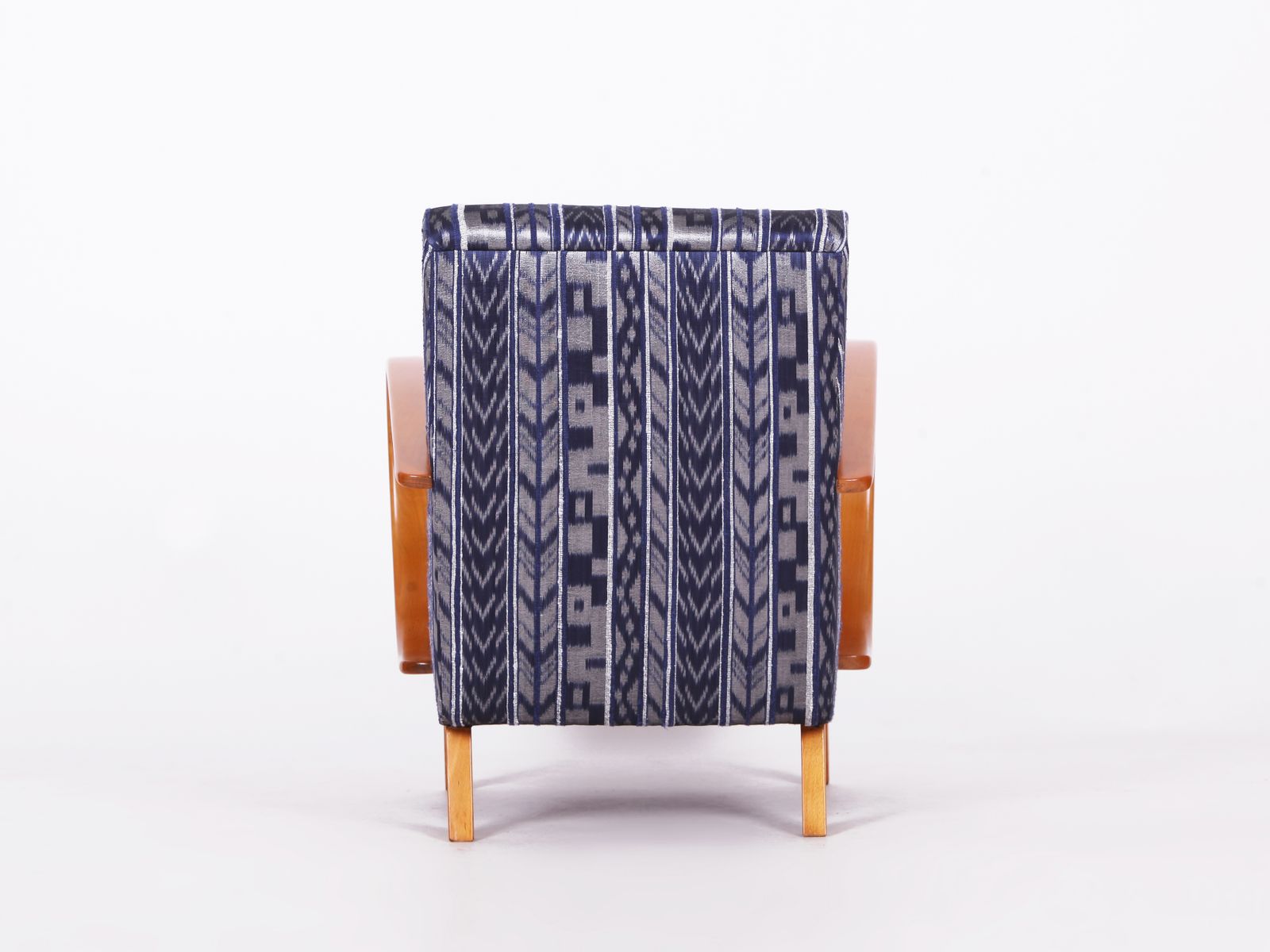 Restored 1950s Jindrich Halabala Armchair In Handwoven Thai Silk photo 2600.0