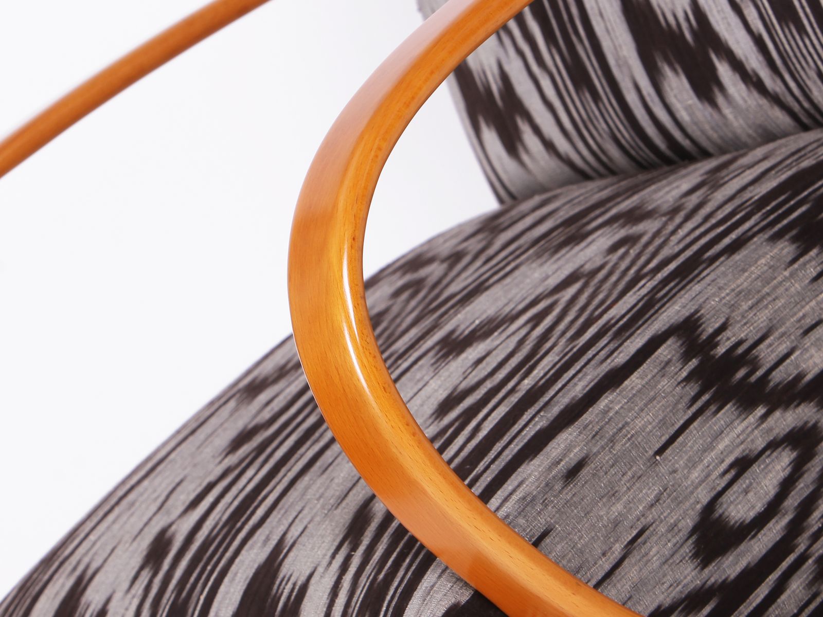 photo vinterior Restored 1950s Jindrich  Halabala Armchair In Handwoven Thai Silk