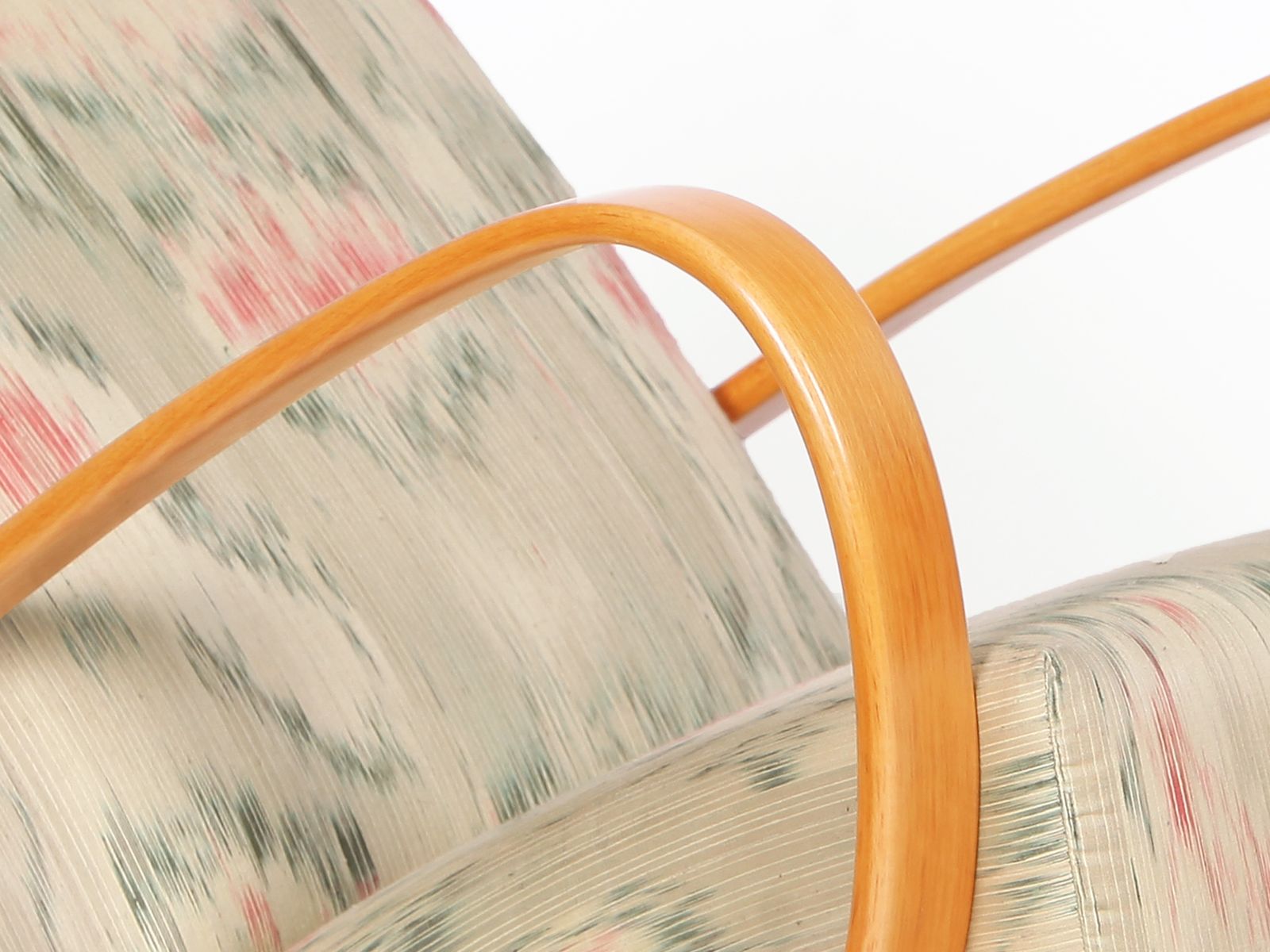 Restored 1950s Jindrich  Halabala Armchair In Handwoven Thai Silk photo vintage