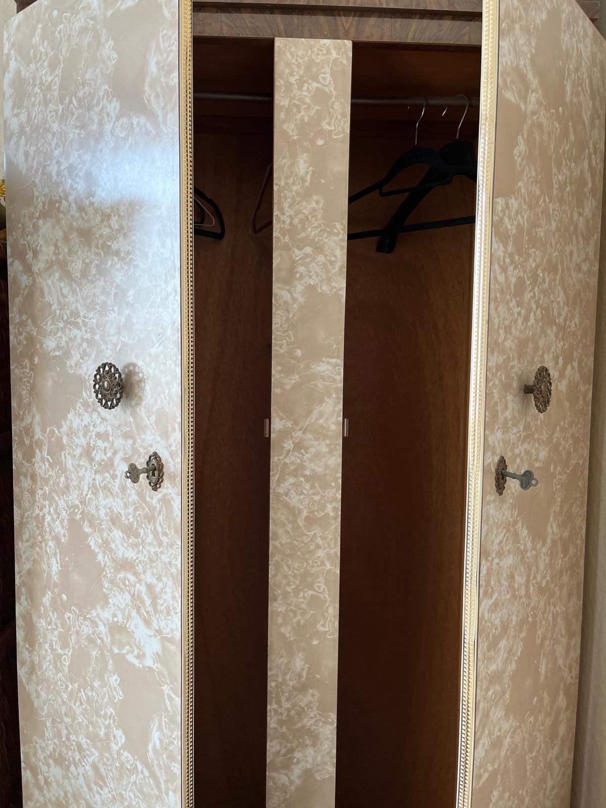 1950 Lockable Wardrobe With Decorative Details photo for sale