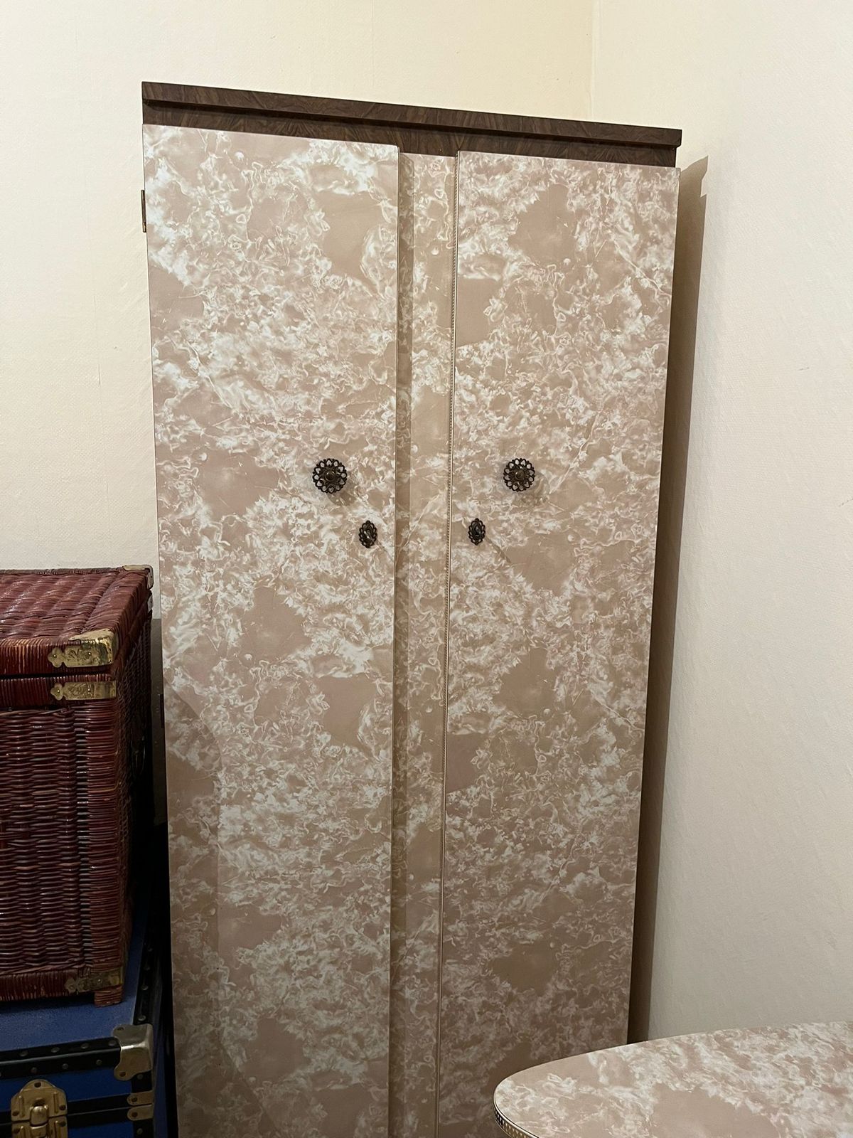 1950 Lockable Wardrobe With Decorative Details photo 100.0