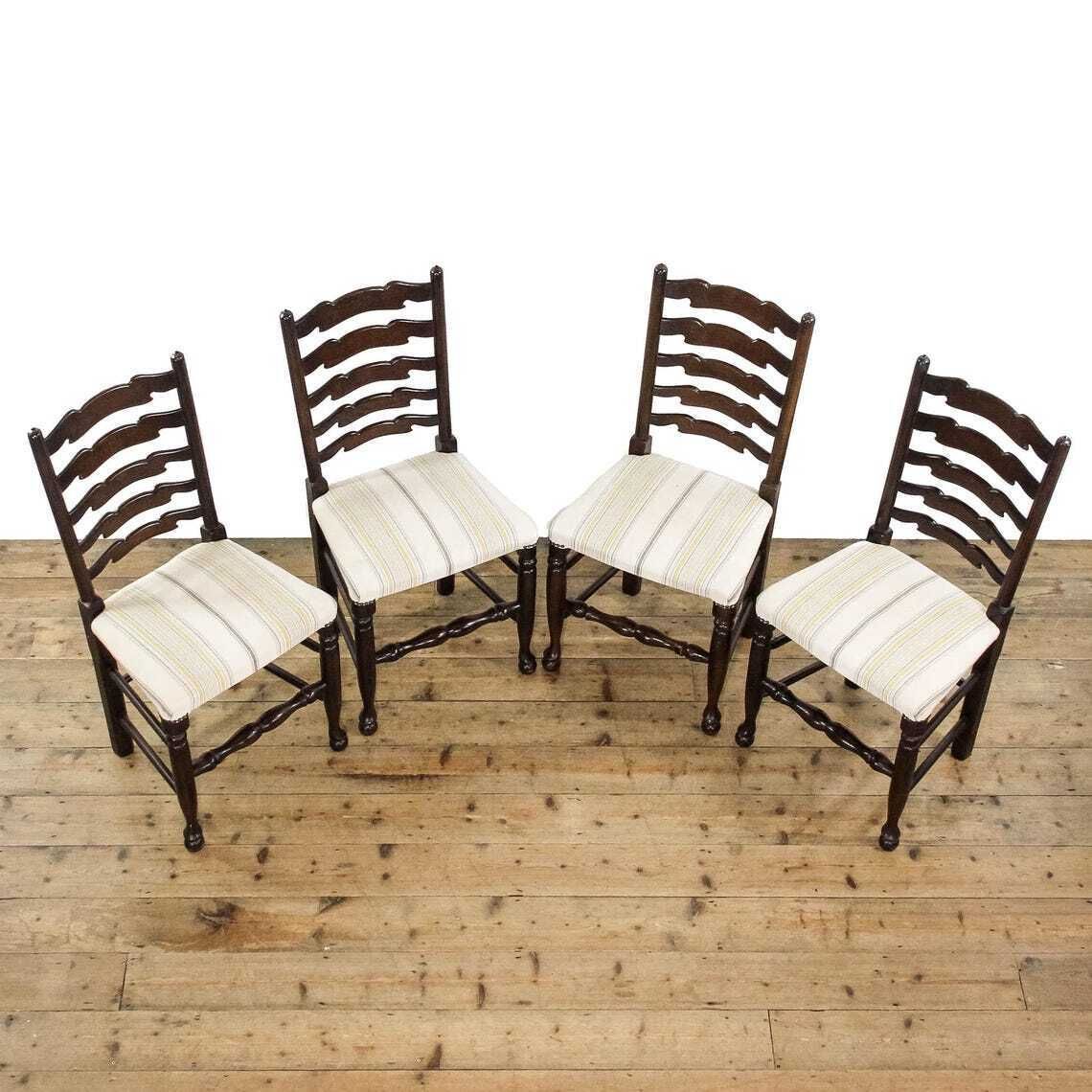 Set Of Four Upholstered And Oak Chairs  Set Of Chairs  Antique Chairs  Dining Chairs  Kitchen Chairs photo furniture