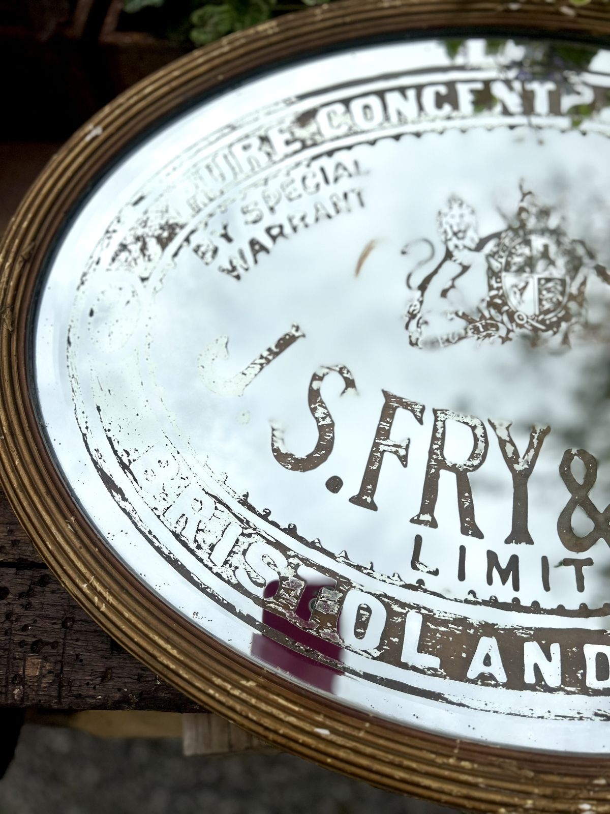 Rare Late 19th Century Fry & Sons Advertising Mirror photo Home Decor