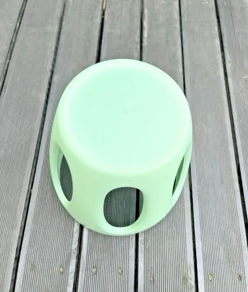Mid Century Modern Italian Designer Guzzini Mint Green Bread Fruit Basket 60's photo vintage