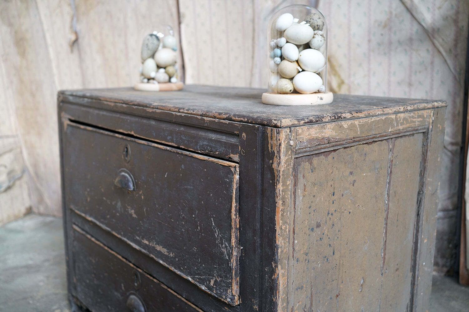 An Early 20thc Painted Pine Chest Of Two Drawers C.1900 20