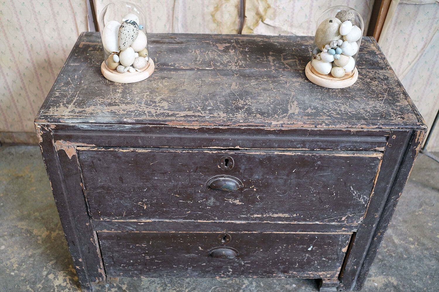 An Early 20thc Painted Pine Chest Of Two Drawers C.1900 20 photo for sale
