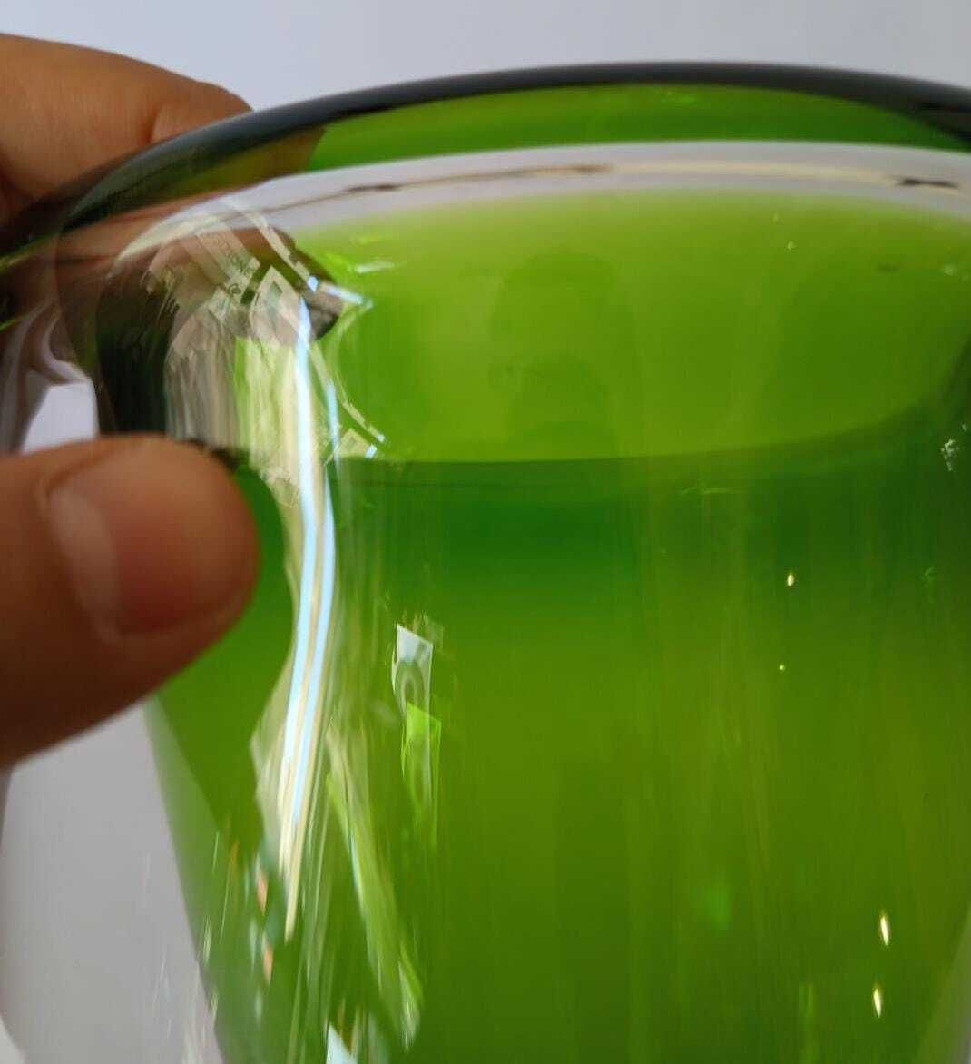 Rare Glass Vase Designed By Tapio Wirkkala Rosenthal Duo Vintage Green Cylindrical photo vintage
