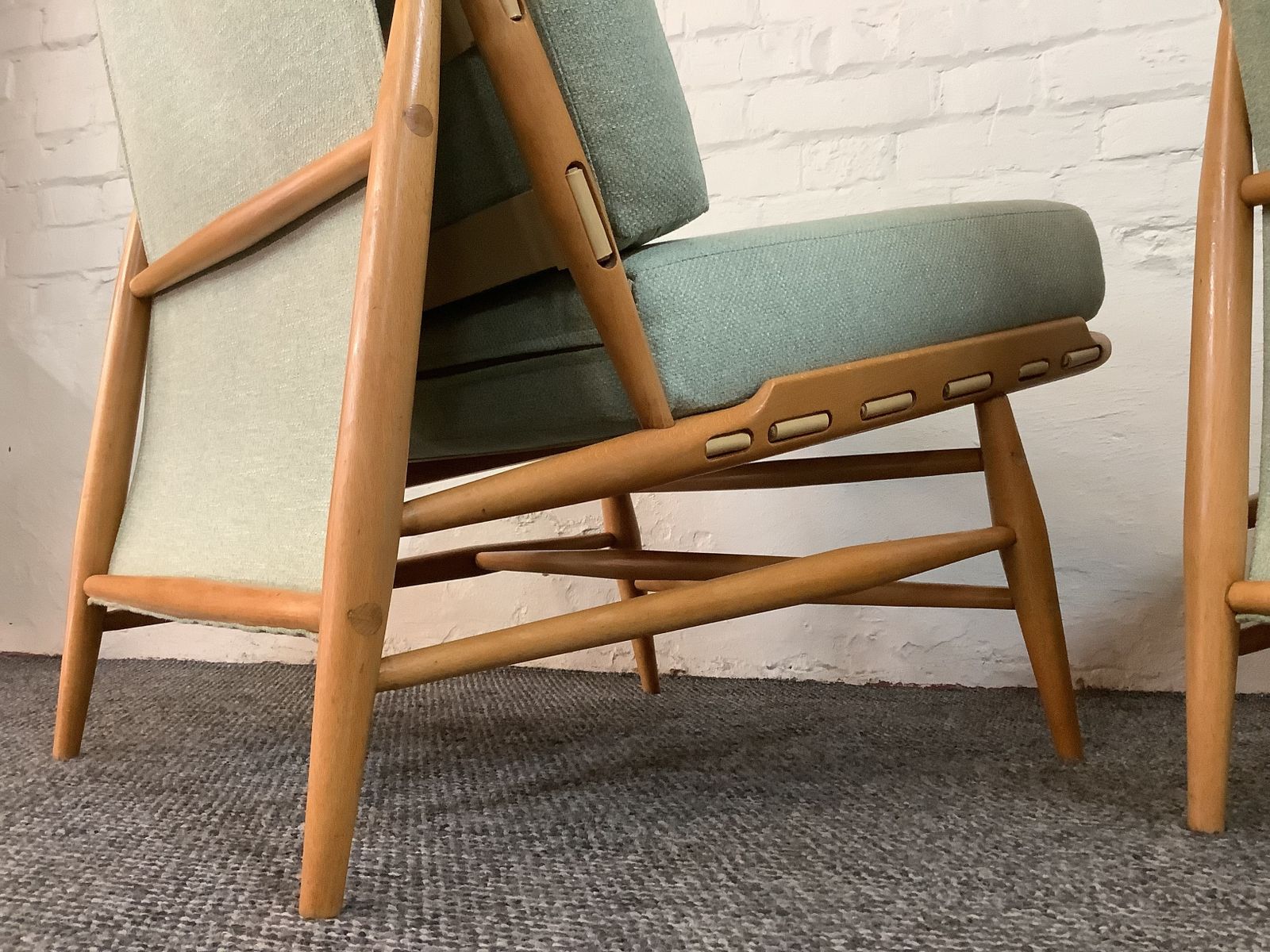 Pair Of Ercol 427 Easy Chairs. Produced 1959/70. photo vintage