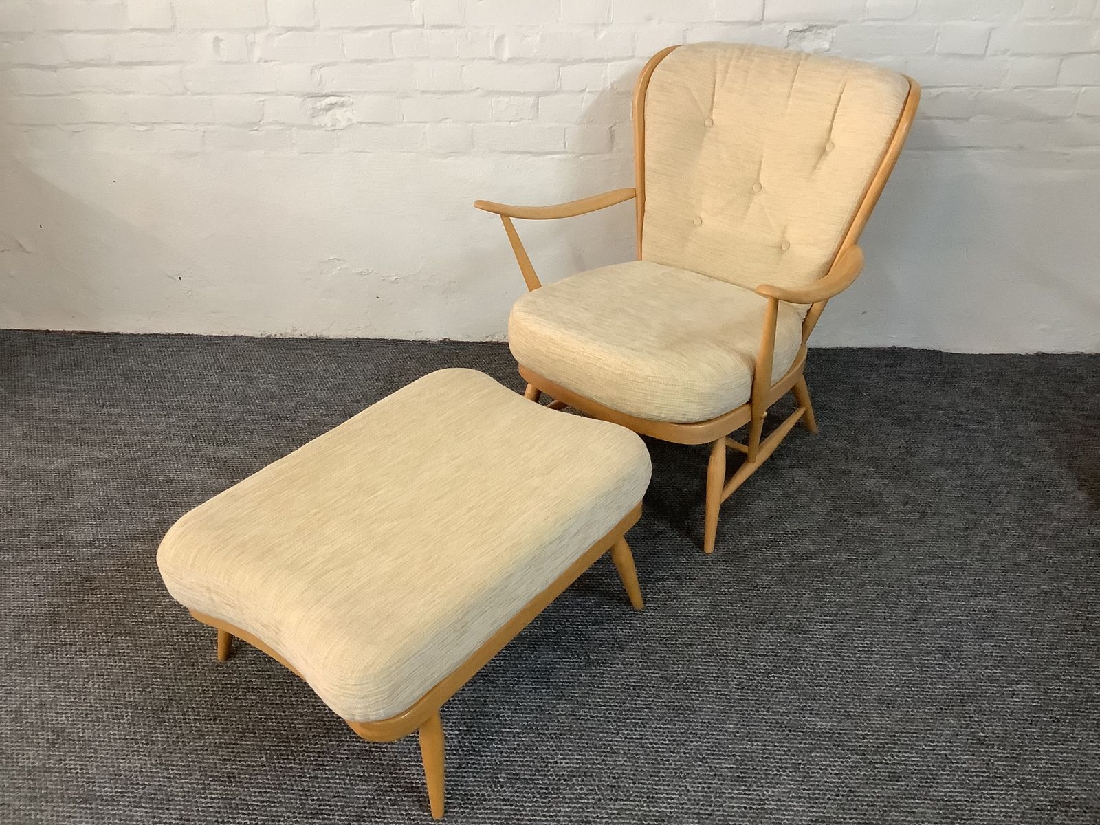 Ercol Windsor Easy Chair And Footstool. Produced 1962/76 photo furniture