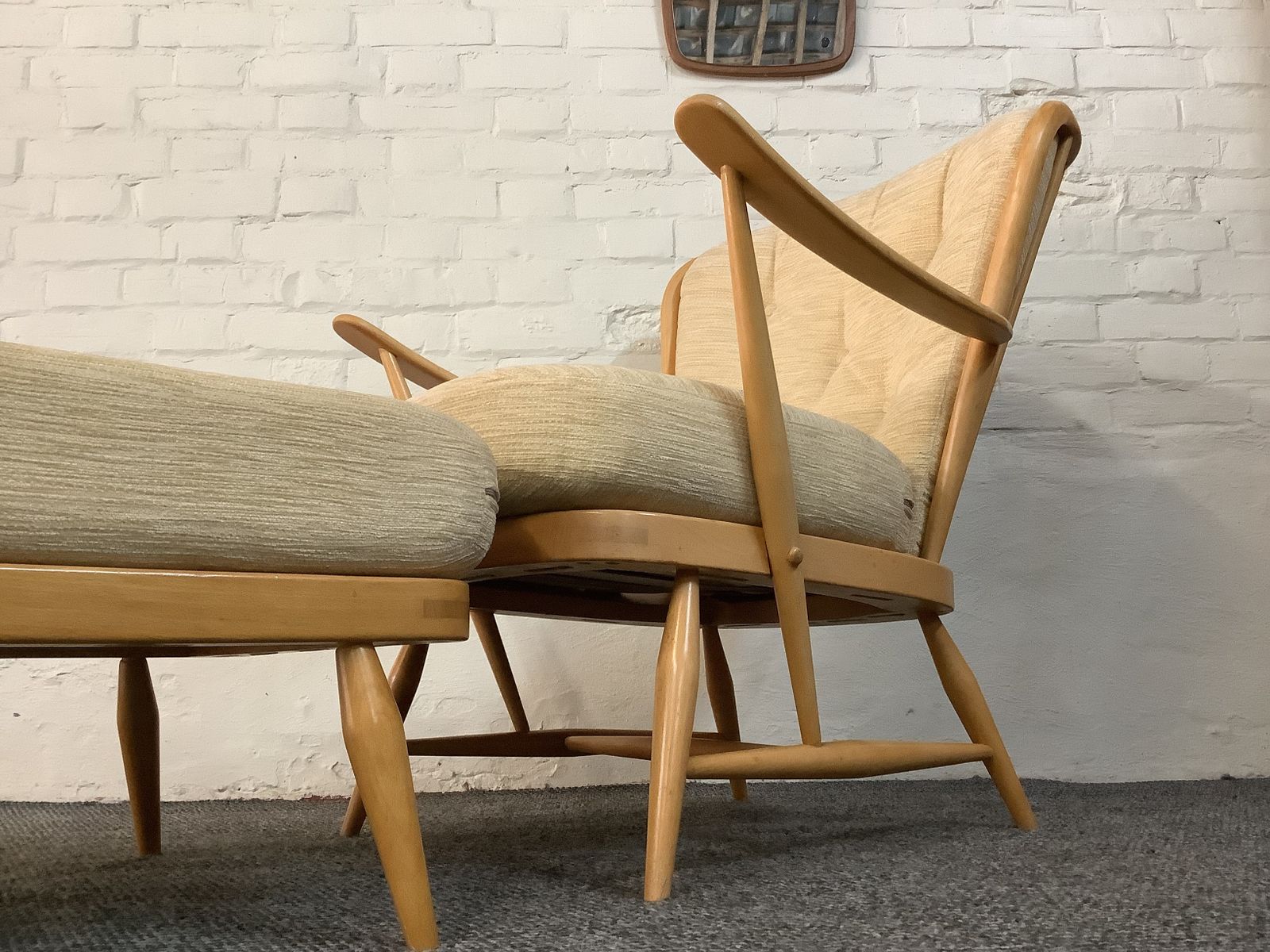 Ercol Windsor Easy Chair And Footstool. Produced 1962/76 photo for sale