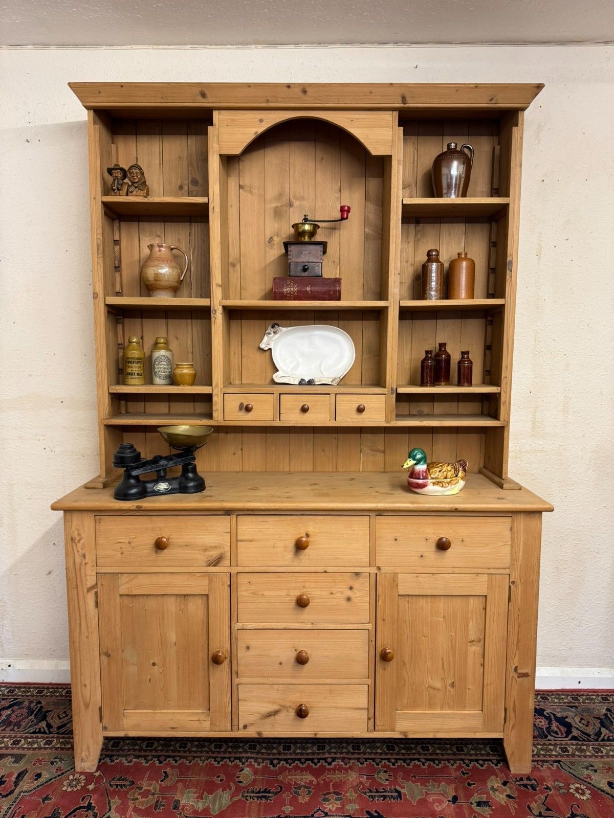Fantastic Quality Mid Century Pine Dresser With Shelf Back Circa 1950