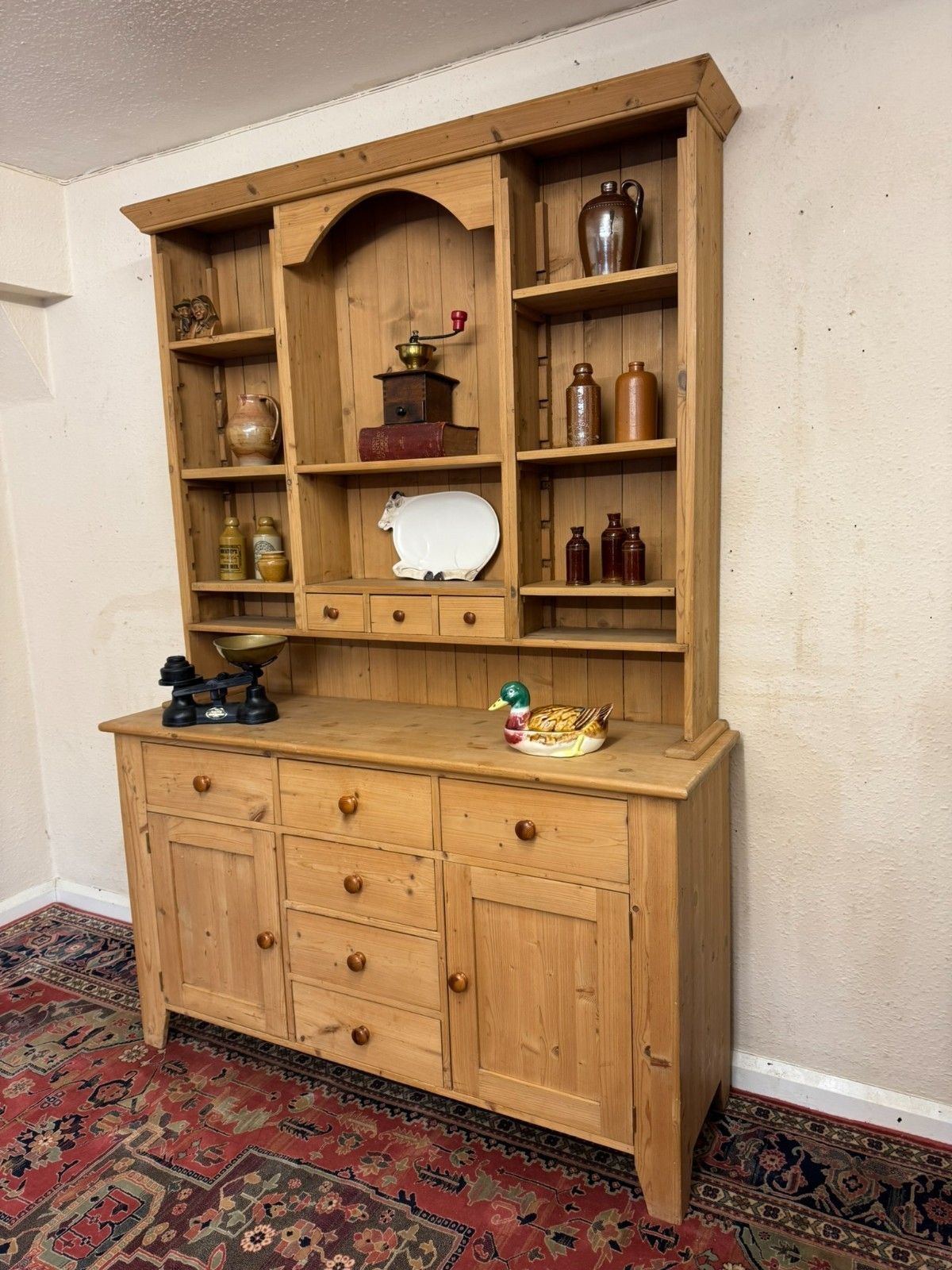 Fantastic Quality Mid Century Pine Dresser With Shelf Back Circa 1950 photo furniture
