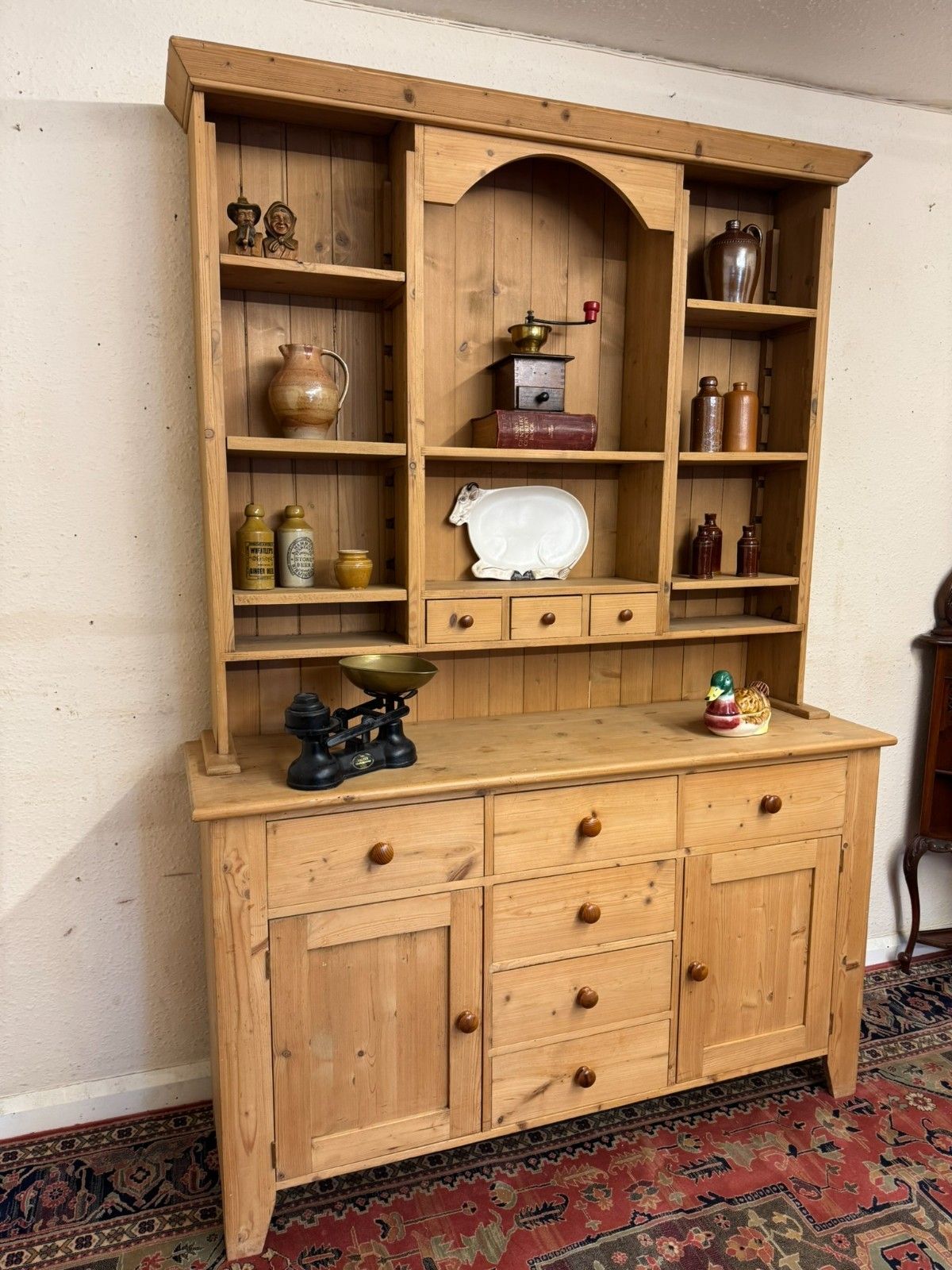 Fantastic Quality Mid Century Pine Dresser With Shelf Back Circa 1950 photo Furniture