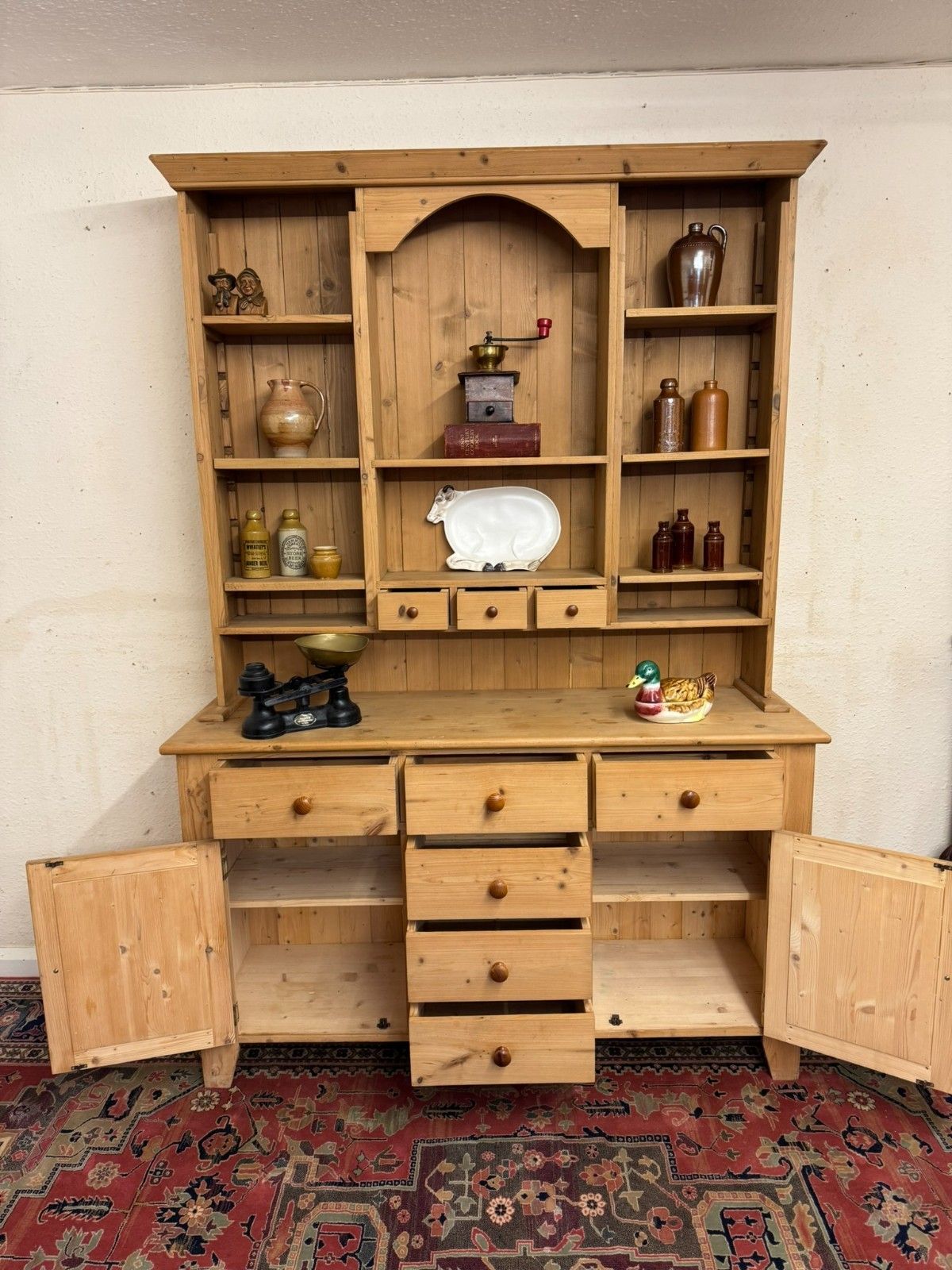 Fantastic Quality Mid Century Pine Dresser With Shelf Back Circa 1950 photo 575.0