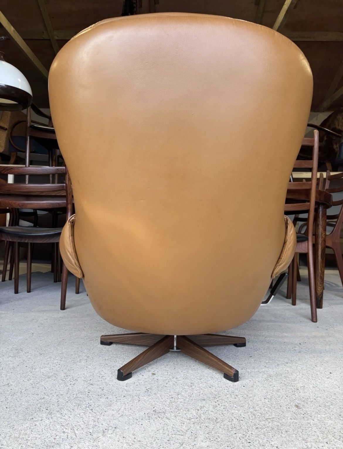 Furniture Mid Century Scandinavian Swivel Lounge Chair By Swedfurn, "Slätte Gungan” photo