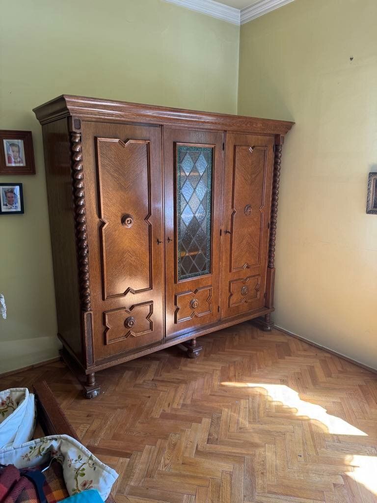 Spanish Style Oak Wardrobe, Early 20th Century photo for sale