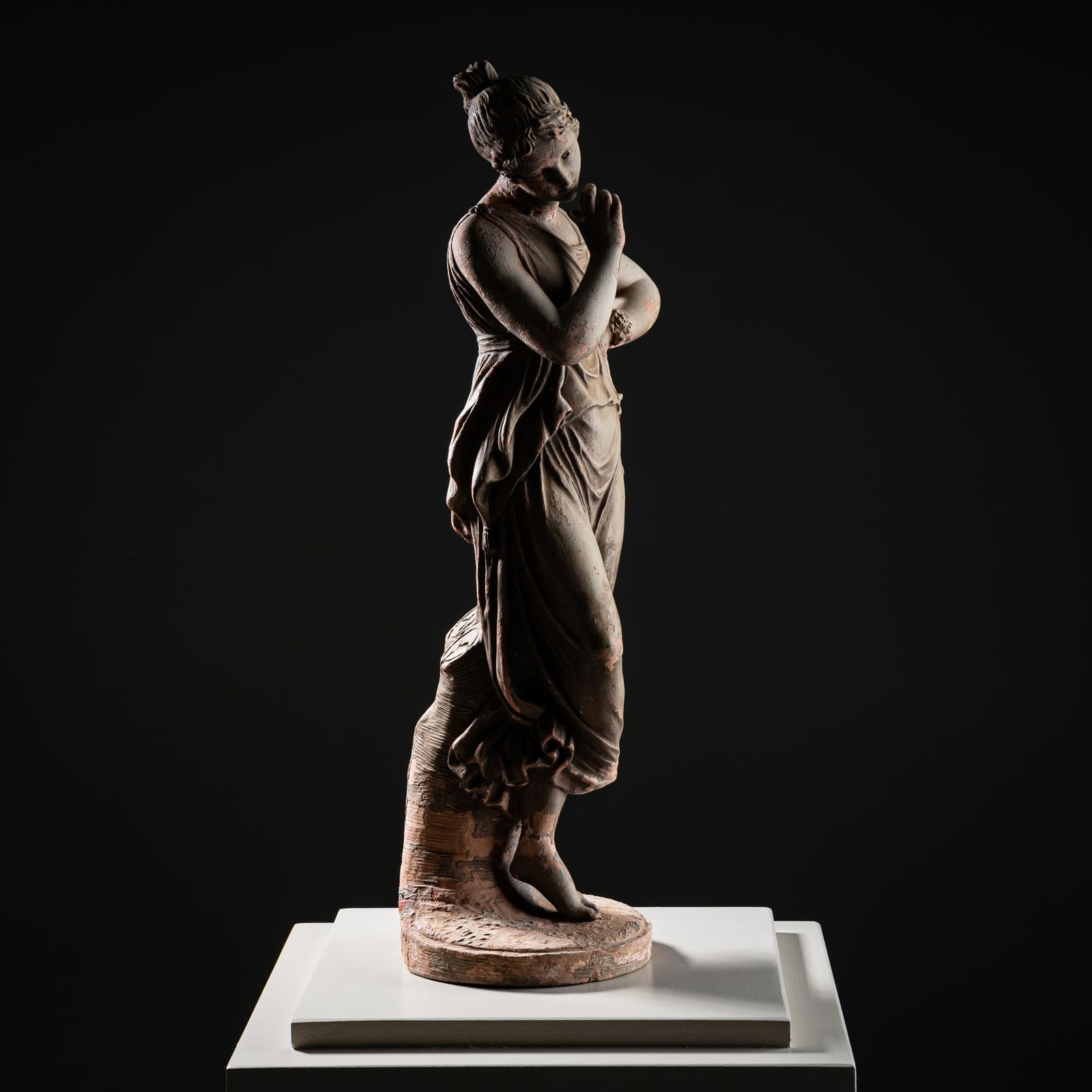 Terracotta Dancer With Finger To Chin After Antonio Canova, 19th Century photo 960.0