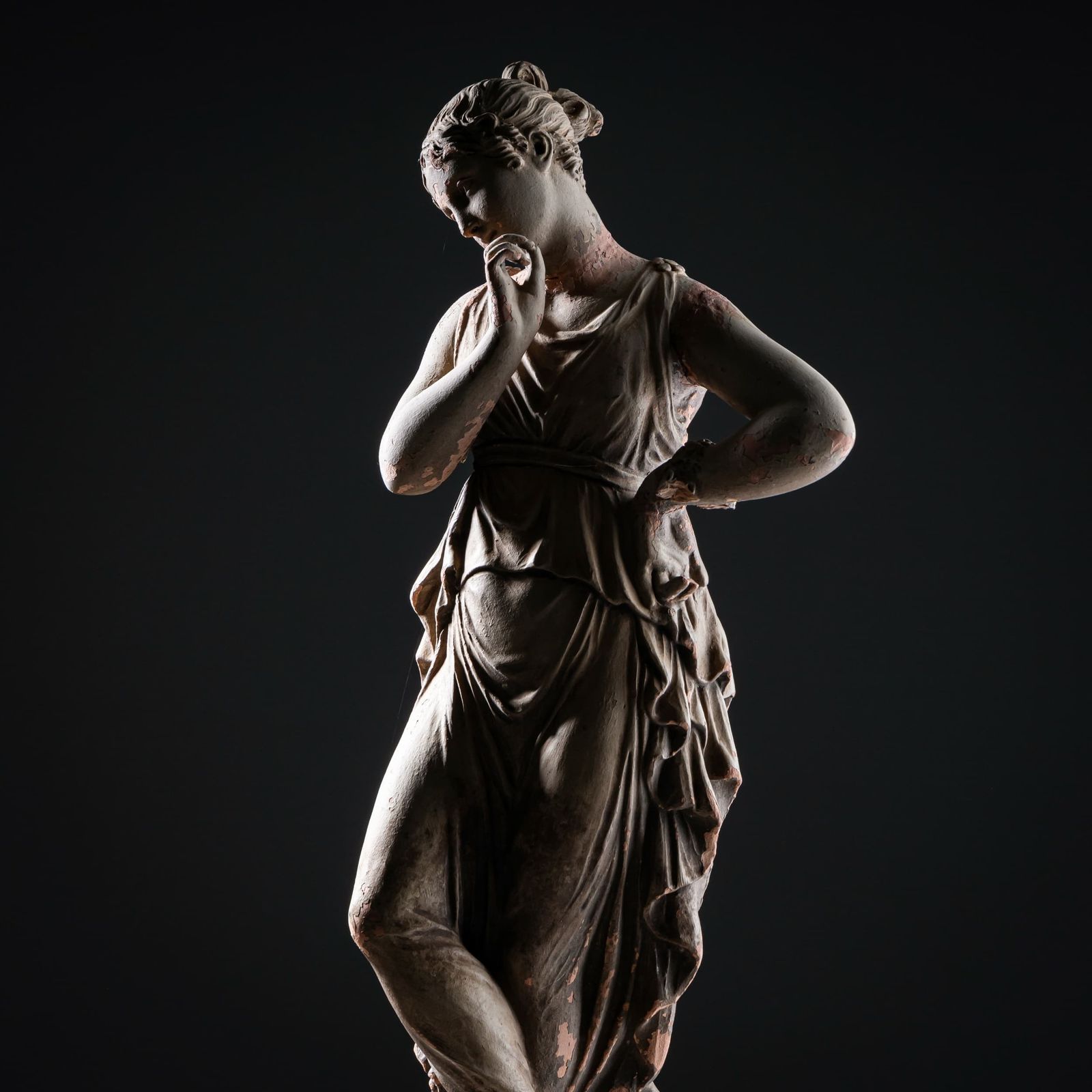 Terracotta Dancer With Finger To Chin After Antonio Canova, 19th Century photo vinterior