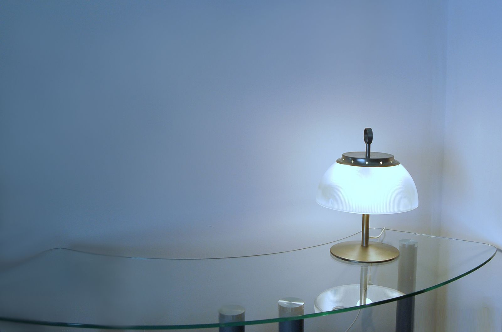 650.0 G. Missaglia Table Lamp   Prismatic Crystal And Brass   Italy 1960 photo