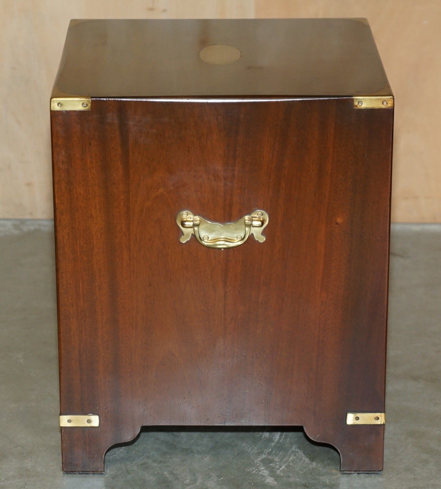 photo for sale Stunning Mahogany Brass Harrods Kennedy Military Campaign Side End Table Drawers