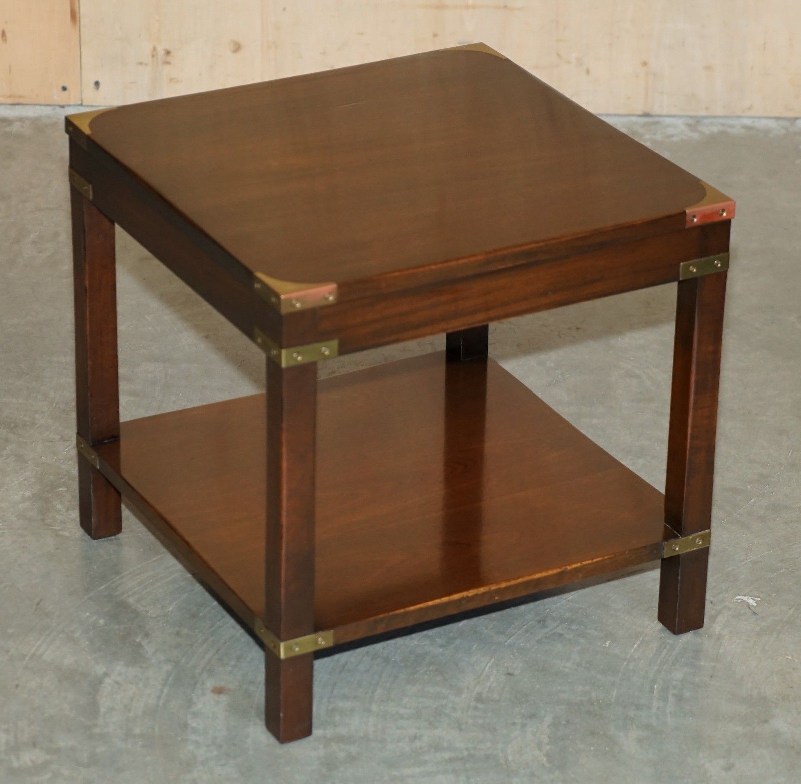 Pair Of Mahogany Harrods London Kennedy Military Campaign High Side End Tables photo for sale