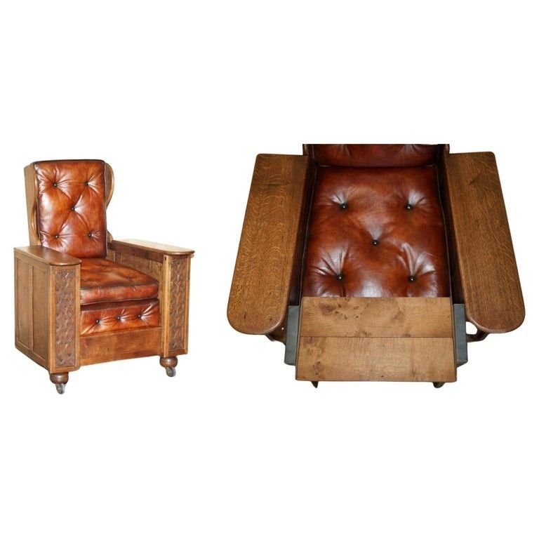 1920's American Prohibition Hidden Storage Drinks Cabinet Chesterfield Armchair
