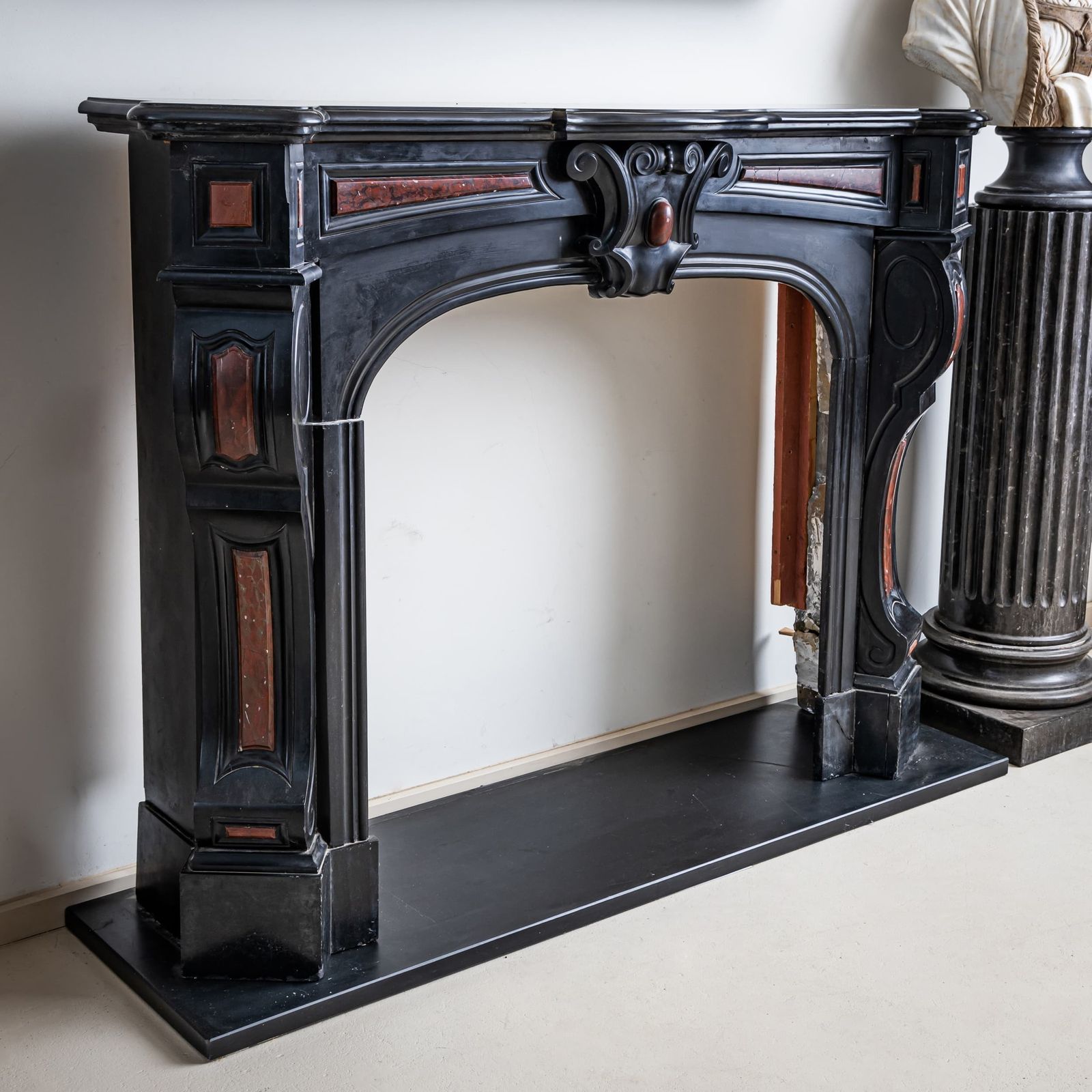 Fireplace Surround In Black Stone, France, 19th Century photo buy