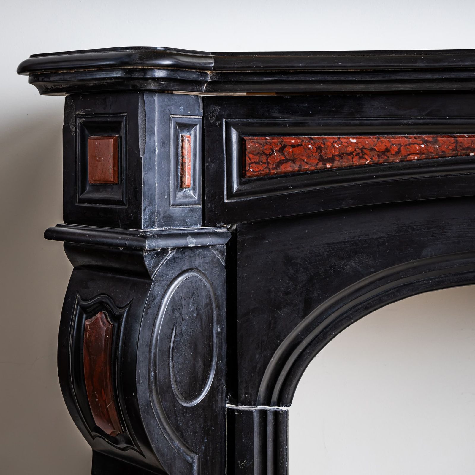 Fireplace Surround In Black Stone, France, 19th Century photo vintage